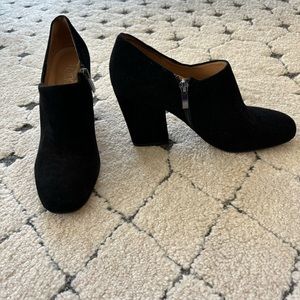 Franco Sarto - black suede booties - size 8 - barely worn